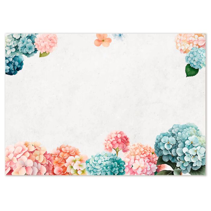 Papiertischset «Hortensia», 48 Blatt, florale Motive