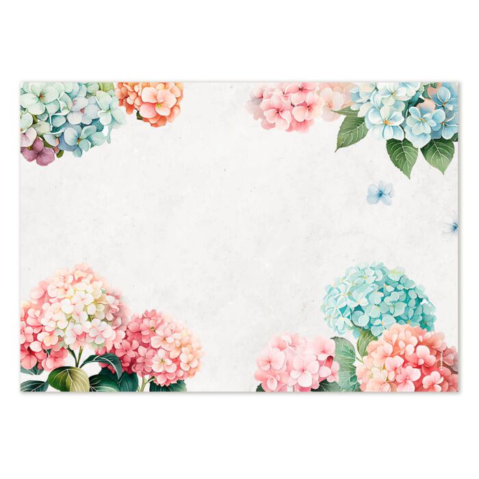 Papiertischset «Hortensia», 48 Blatt, florale Motive