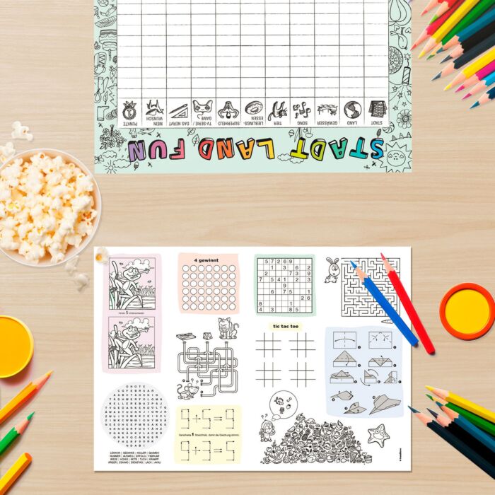 Set de table en papier «Family-Time», 48 feuilles, motifs familiaux
