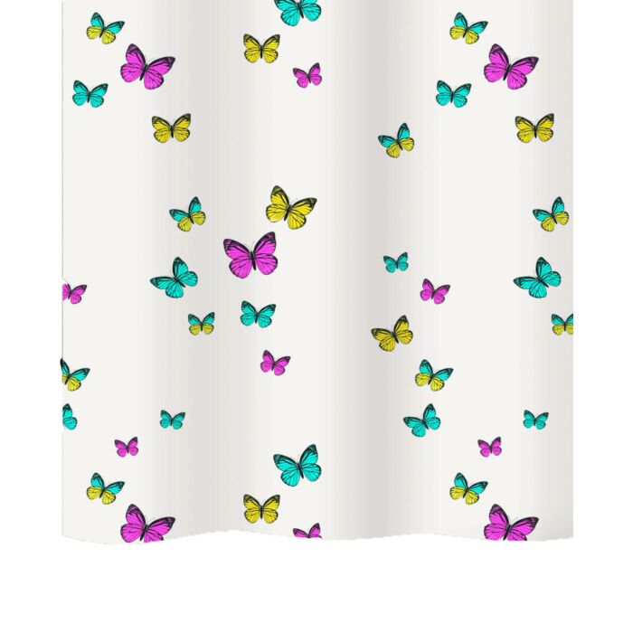 Rideau de douche textile diaqua «Papillon», hydrofuge, motif papillon, 180x180/200 cm