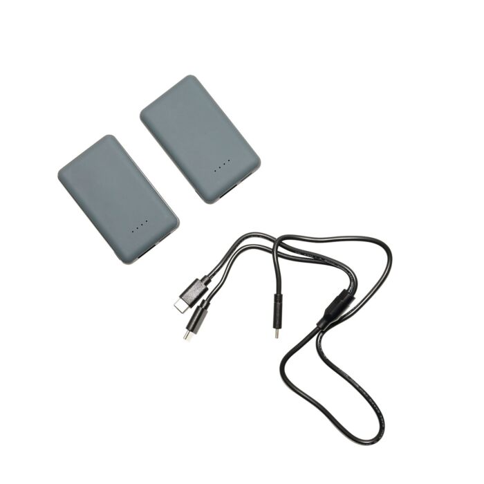 Ersatzakku-Set für Heaters, 2x 5V/3000 mAh, inkl. USB-C-Kabel
