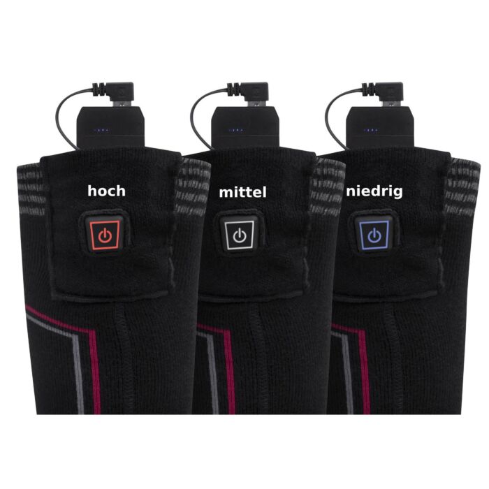 Beheizbare Socken «Heaters» Wollanteil, inkl. Akku und USB-C-Ladekabel