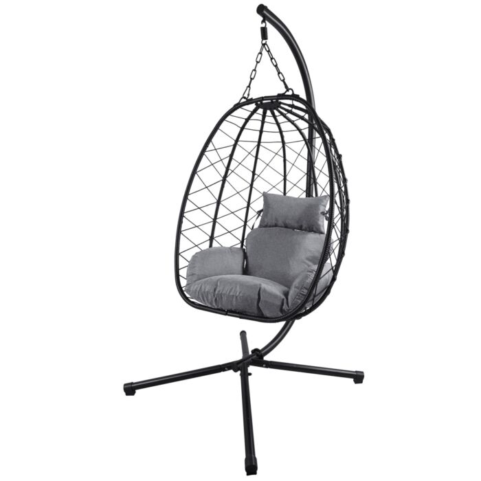 Fauteuil suspendu « Dominik », coussin incl. , noir-anthracite