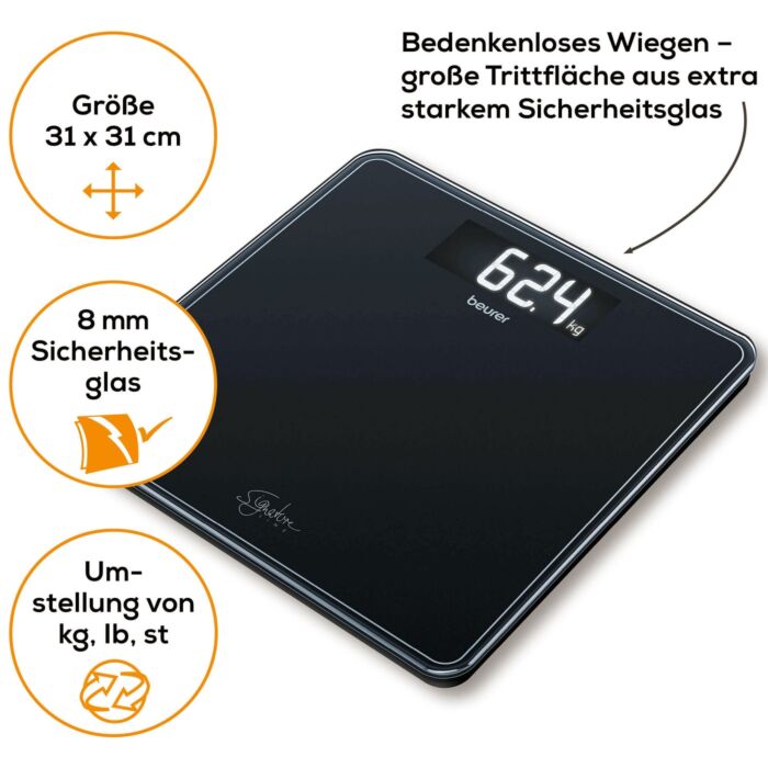 Pèse-personne Beurer «GS 400», jusqu'à 200 kg, écran XL