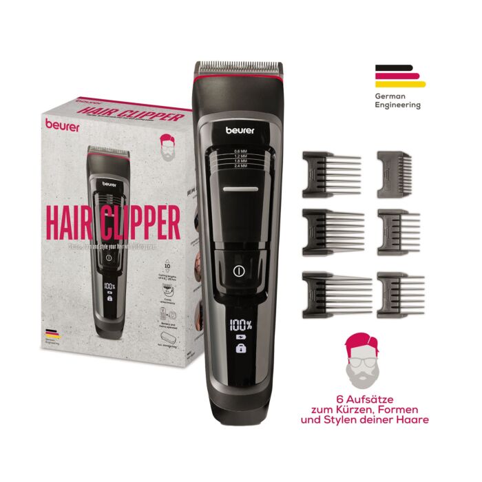 Tondeuse à cheveux Beurer «MN5X», 6 accessoires, écran LED