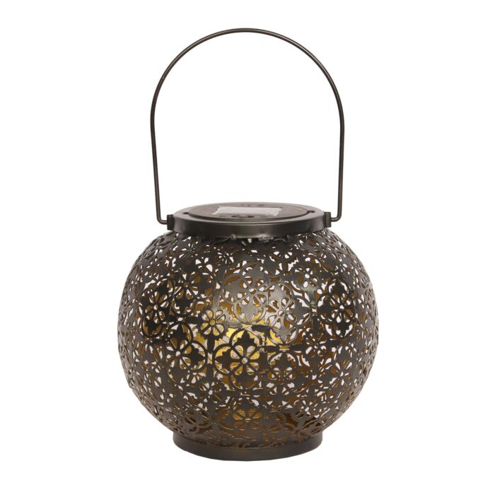 LED-Solar-Laterne mit Ornament, Ø 18 cm