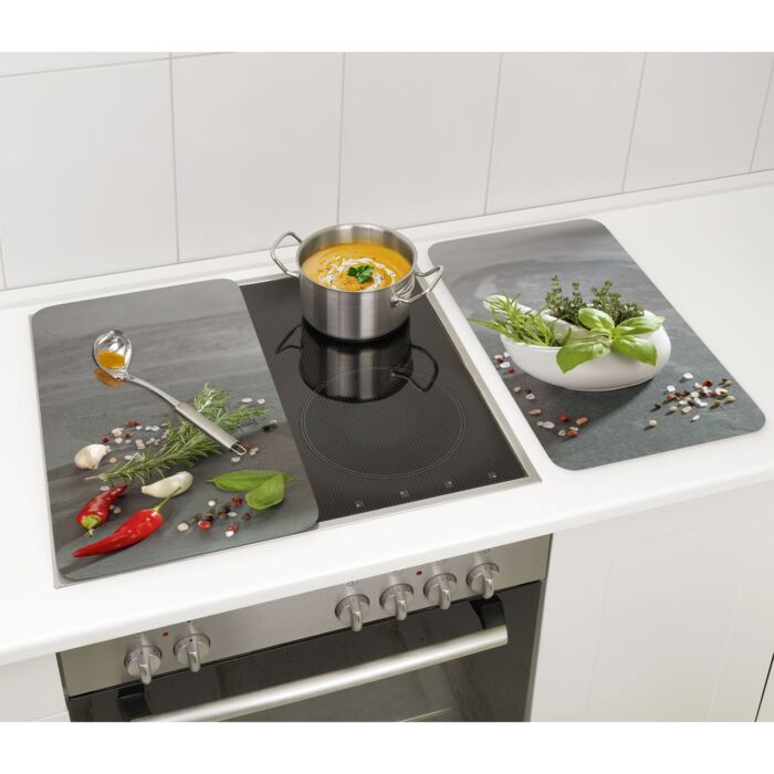 MAXIMEX Glas-Abdeckplatten «Kräuterküche», 2er-Set