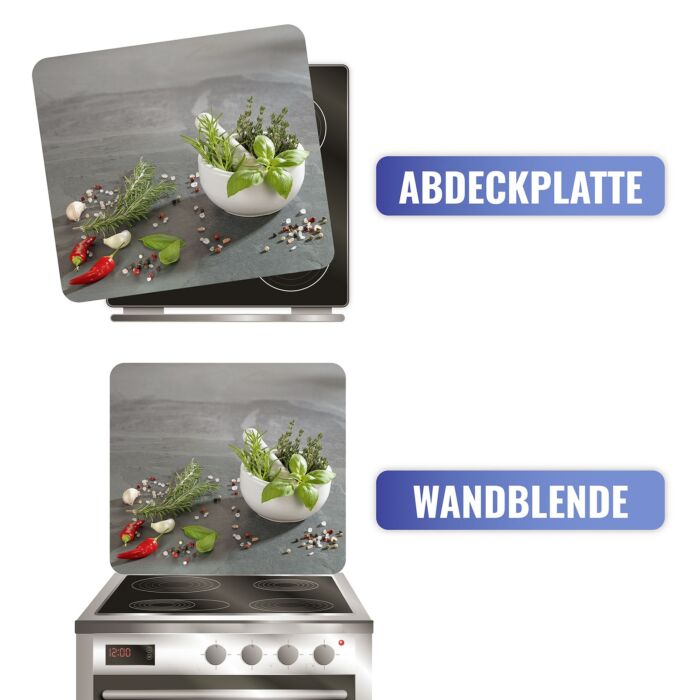 MAXIMEX Glas-Abdeckplatte «Kräuterküche», Multiplatte