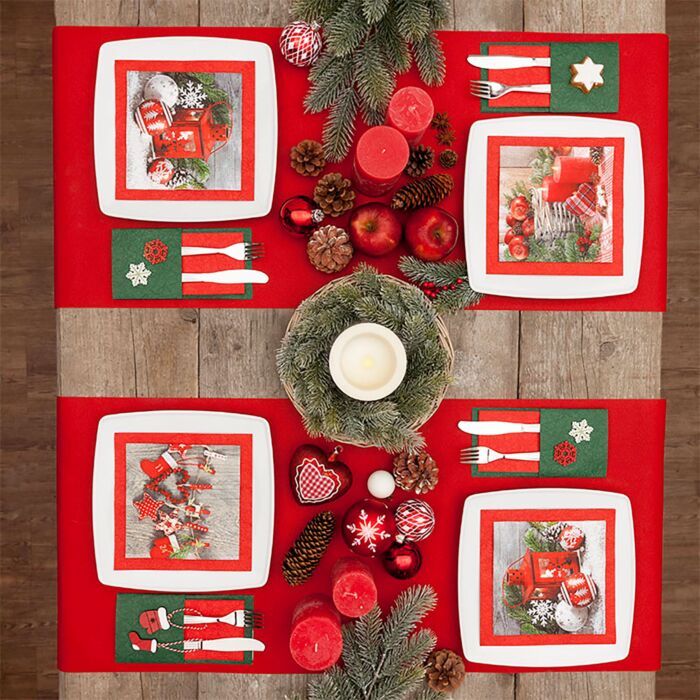 Weihnachtsservietten «Xmas Garland», 20 Stück, 33 x 33 cm