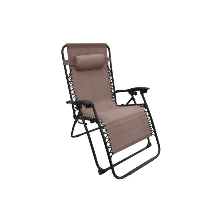 Chaise longue Toro brun-beige