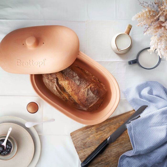 Boîte à pain Mäser avec couvercle, en argile naturelle