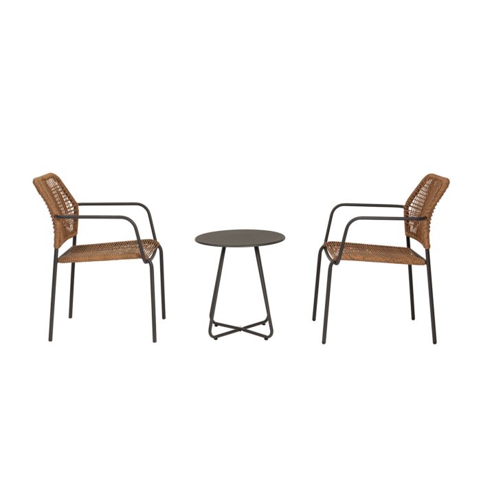 Balkonset «Jable», 3-teilig, mit stapelbaren Stühlen