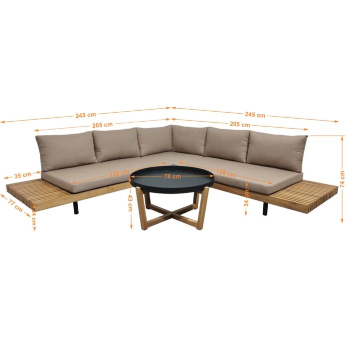 Ecklounge «Portillo», 3-teilig