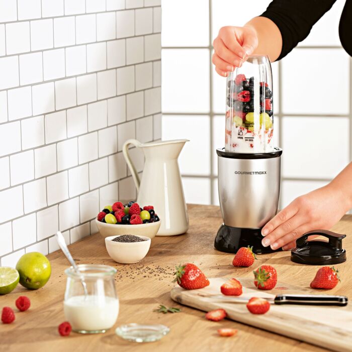 Gourmetmaxx Smoothie Mixer inkl. To-Go-Deckel, 4-tlg., 500 W