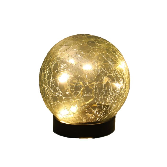 LED-Solar-Laterne «Cristal Kugel», Crackle-Optik, mit Erdspiess