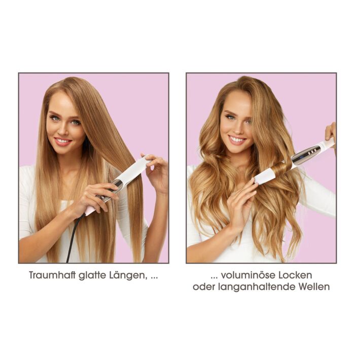 Hairstyler Vitalmaxx pour boucles + cheveux lisses, avec écran LED, 150-230° C