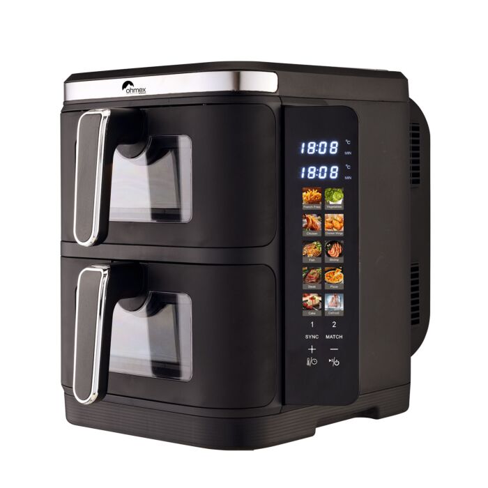 Ohmex Heissluftfritteuse «Doppel Air Fryer», 2 Schubladen à 5,5 L, 12 Programme main product photo