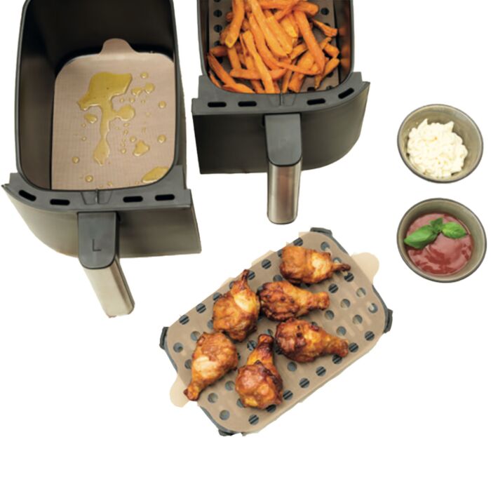 Frittierfolie-Set für Dual-Heissluft-Fritteuse Viereckig, 4-teilig, hitzebeständig bis 260ºC main product photo