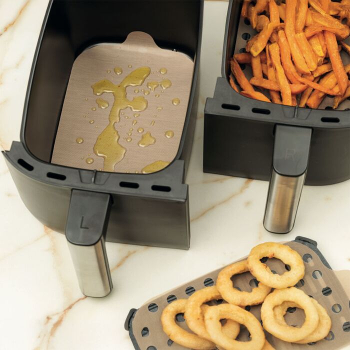 Frittierfolie-Set für Dual-Heissluft-Fritteuse Viereckig, 4-teilig, hitzebeständig bis 260ºC