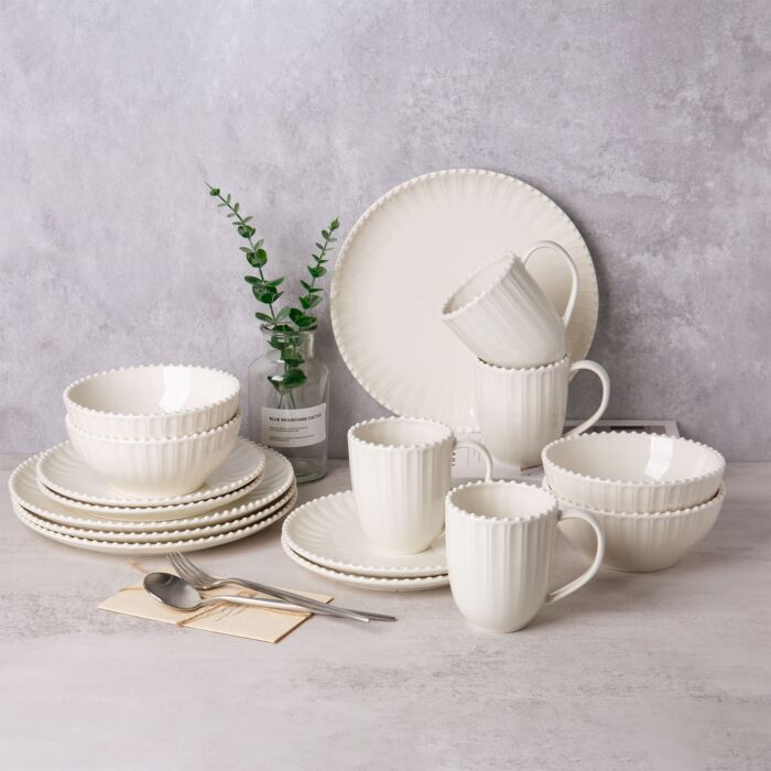 Pearl Geschirrset «Perlenrand», 16-teilig, für 4 Personen main product photo