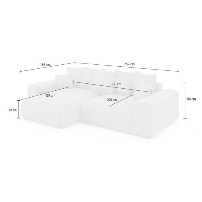 Ecksofa «Lunda» mit Bettfunktion