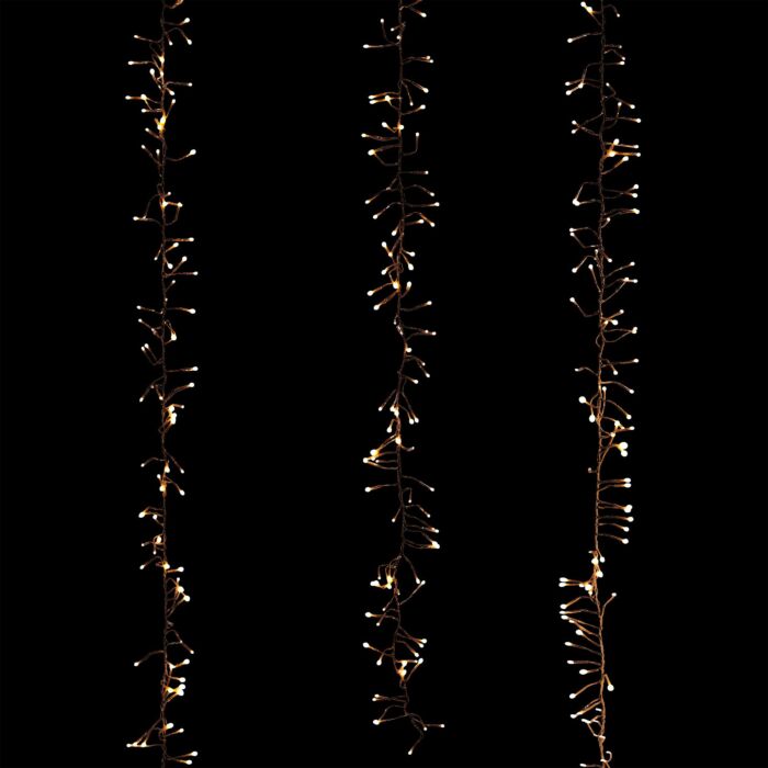 Rideau lumineux Cluster, 768 LED, 3,5x1,2 m, avec 8 modes d'éclairage et câble noir