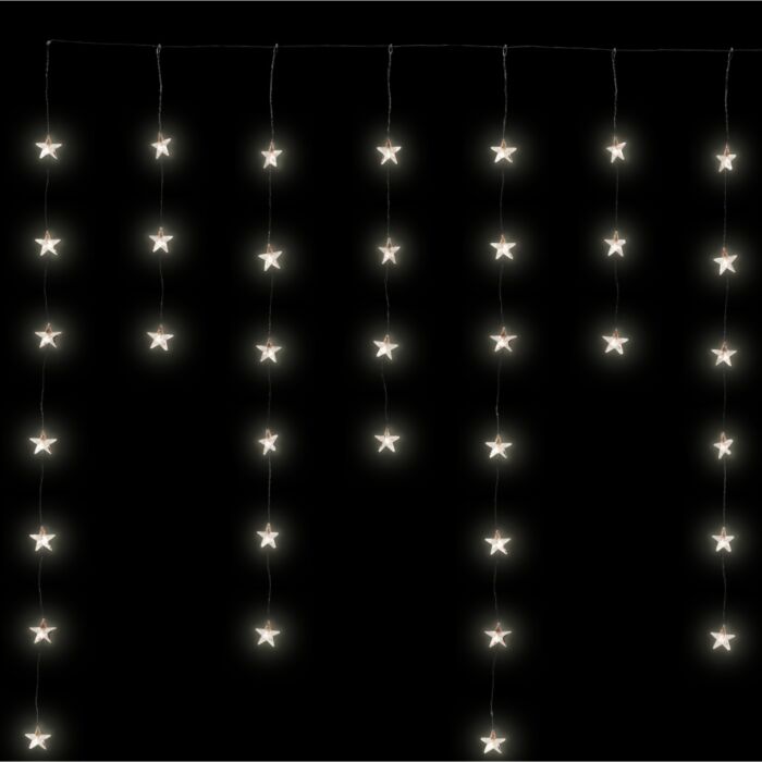 Rideau lumineux Étoiles, 100 LED, 2x0,5 m, avec 8 modes d'éclairage et câble transparent