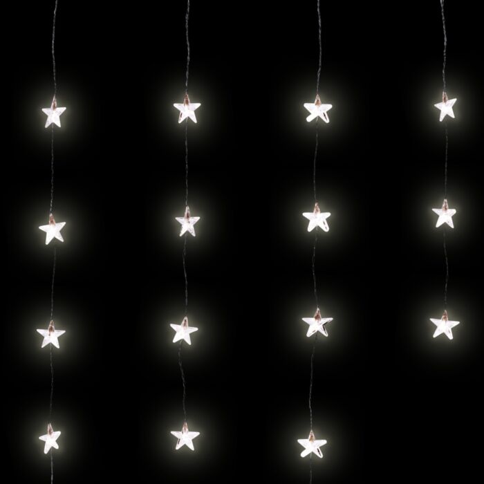 Rideau lumineux Étoiles, 100 LED, 2x0,5 m, avec 8 modes d'éclairage et câble transparent