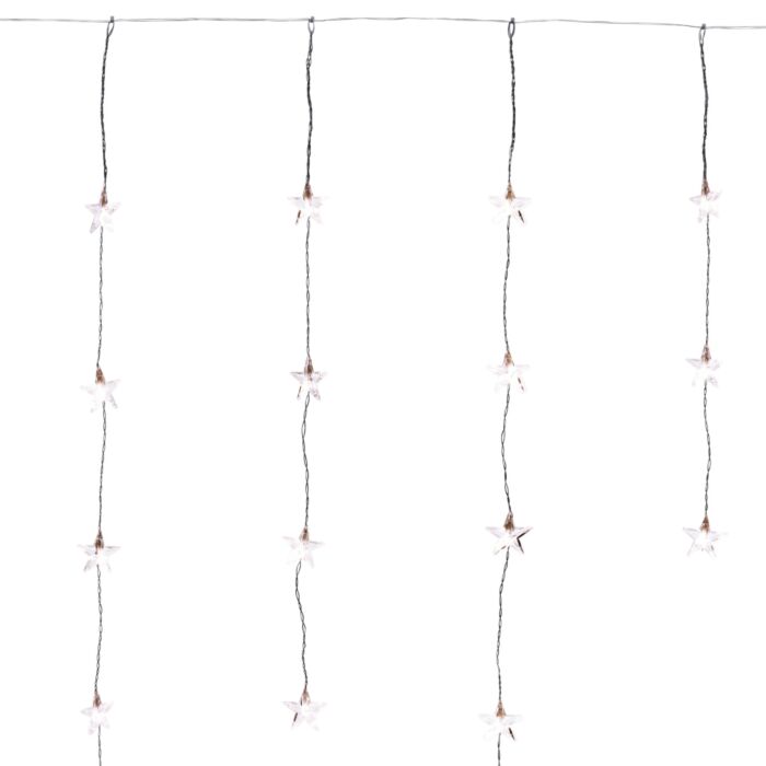 Rideau lumineux Étoiles, 100 LED, 2x0,5 m, avec 8 modes d'éclairage et câble transparent