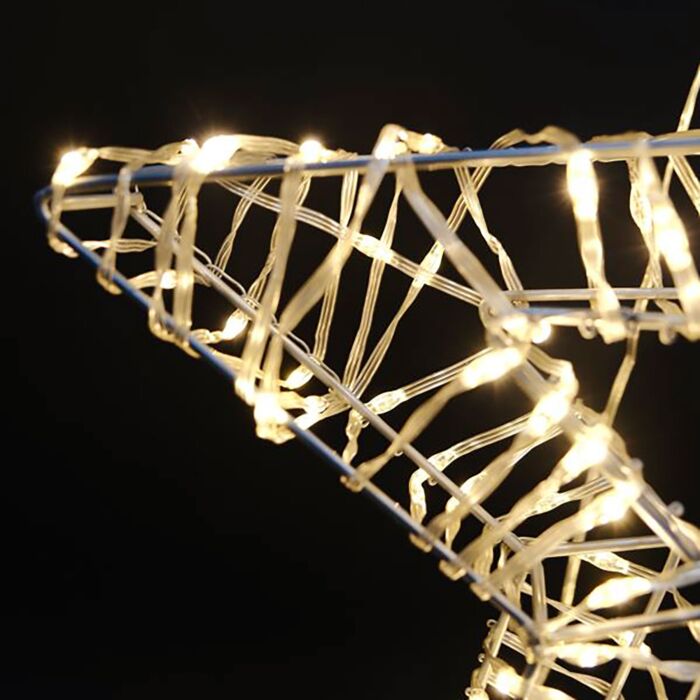 Lampe décorative LED pour l'extérieur « Étoile », avec fonction minuterie, couleur argent