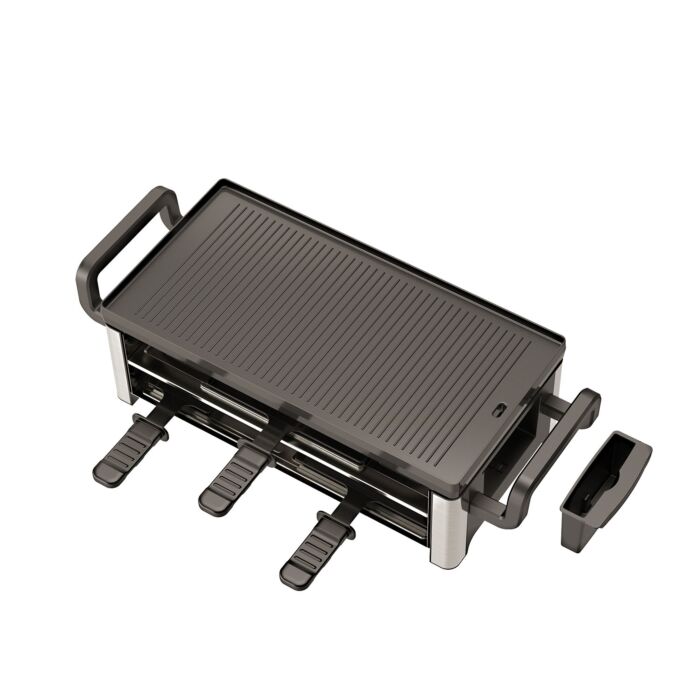 Ohmex Raclette-Grill, für 8 Personen, mit 11 Pfännchen und Doppelheizsystem