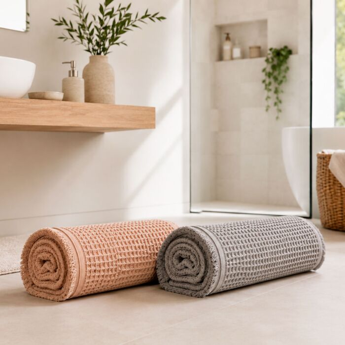 Tapis de bain « structure gaufrée », antidérapant et très absorbant