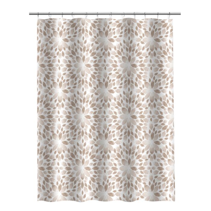 Rideau De Douche Maytex Marrivale - Tissu Organza - Motif Floral Blanc Transparent - Français