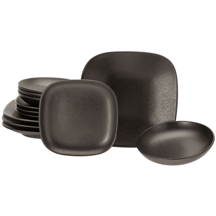 Magic Teller-Set «Black Square», 12-teilig, modernes Design für 4 Personen main product photo
