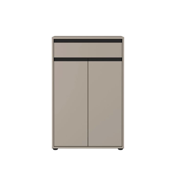 Commode de salle de bains Lemon, avec amortisseur aux portes et au tiroir, gris caillou