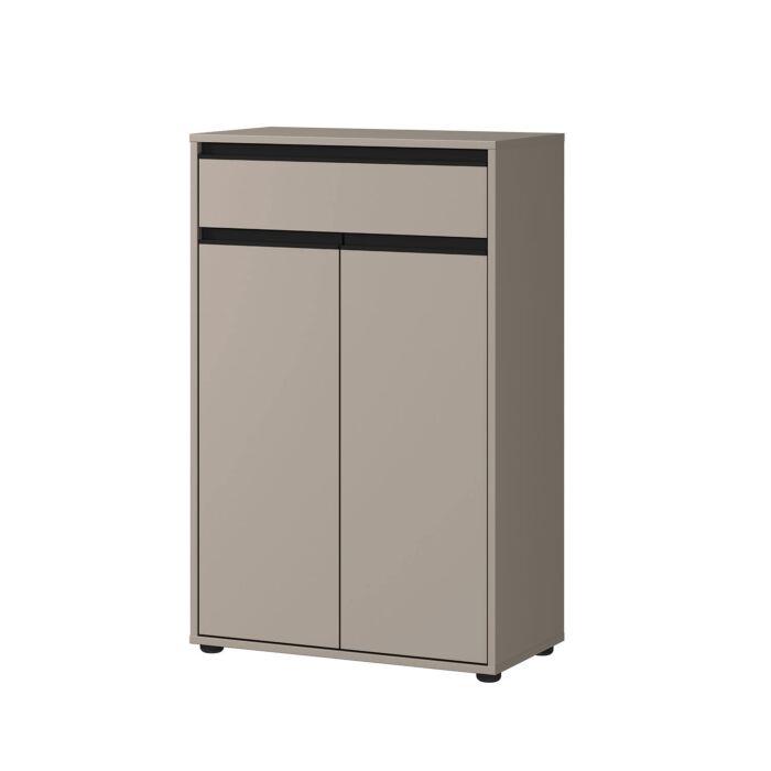 Commode de salle de bains Lemon, avec amortisseur aux portes et au tiroir, gris caillou