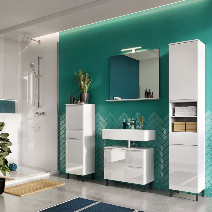Badezimmerschrank «Silas», mit Türdämpfung und Schublade mit Selbsteinzug