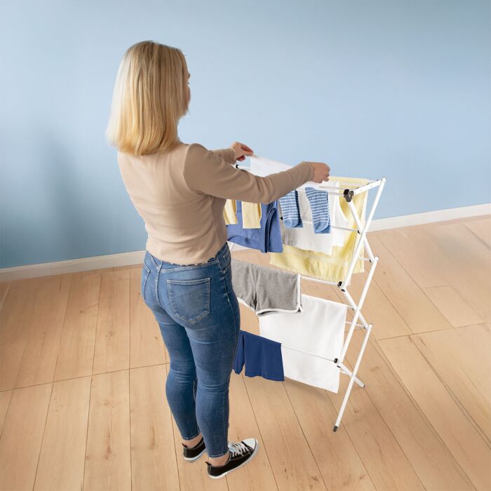 Easymaxx Teleskop–Wäscheständer «Compact», 6 Ebenen