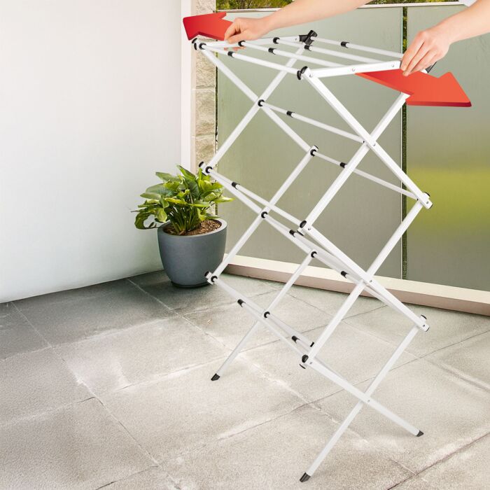 Easymaxx Teleskop–Wäscheständer «Compact», 6 Ebenen