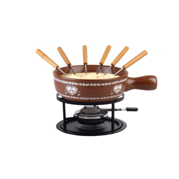 Nouvel Käsefondue-Set «Hirsch-Herz», 9-teiliges Set