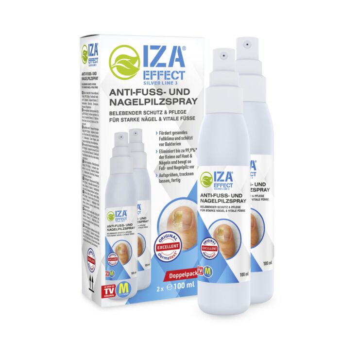 Spray antimycosique IZA Effect pour pieds et ongles. Duo, 2x100 ml, antibactérien, pour peau et ongles main product photo