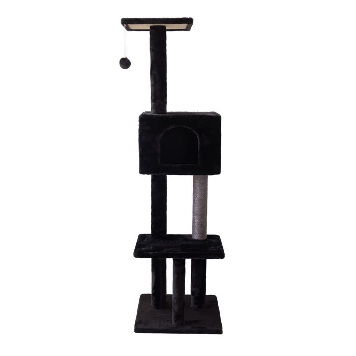 Arbre à chat « Salem », hauteur 140 cm, avec troncs en sisal et niche confortable main product photo