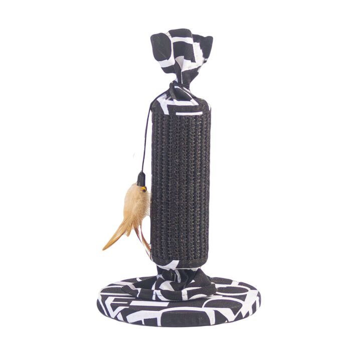 Griffoir pour chat « Pino », compact avec surface en sisal, noir-blanc main product photo