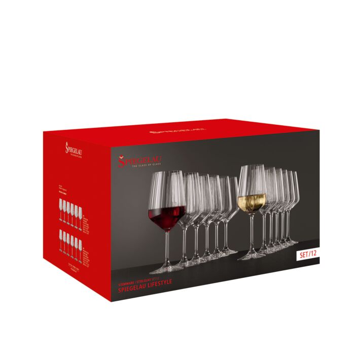 Set de verres « Lifestyle » Spiegelau, 12 pièces, verre en cristal pour vin & eau