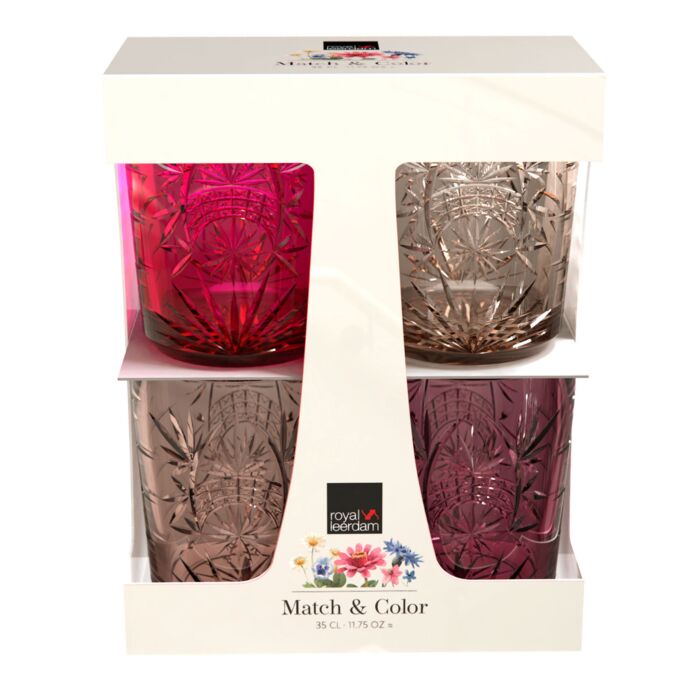 Série de verres à eau « Elegant », 4 pièces, dégradés de couleurs assortis, 35 cl