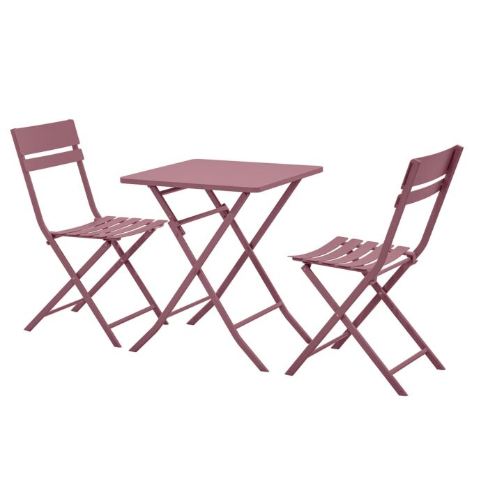 Set de bistrot « Pliant », 3 pièces fuchsia