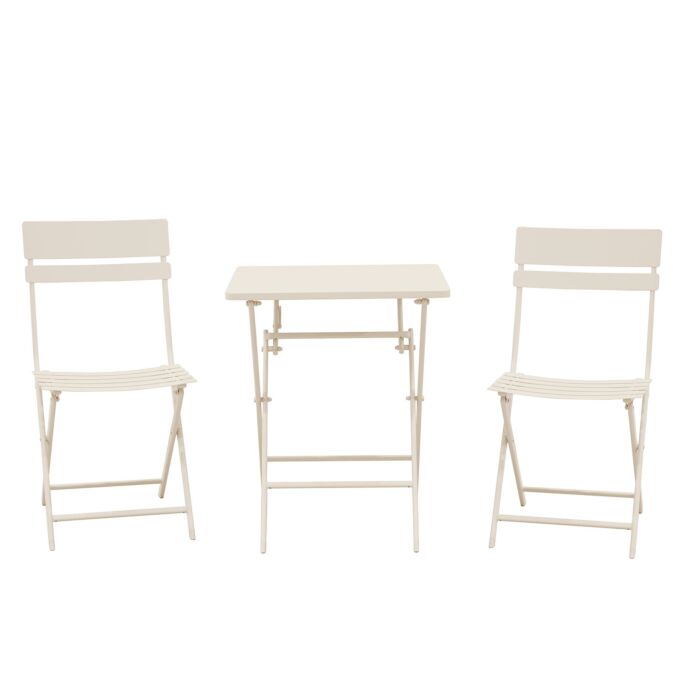 Set de bistrot « Pliant », 3 pièces ivoire