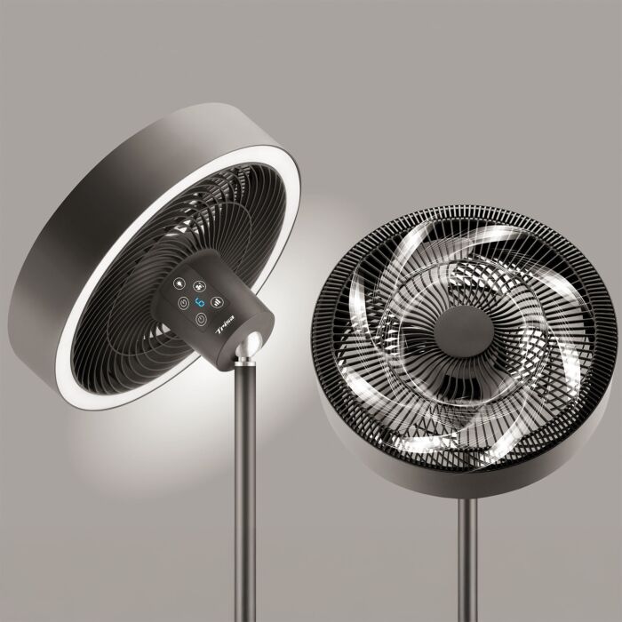 Ventilateur sur pied Trisa « Ambiance », avec éclairage LED, 3 hauteurs, 9 vitesses