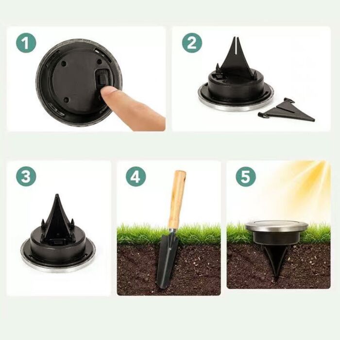 LED-Solarlampe Mini-Disc, 4er-Set