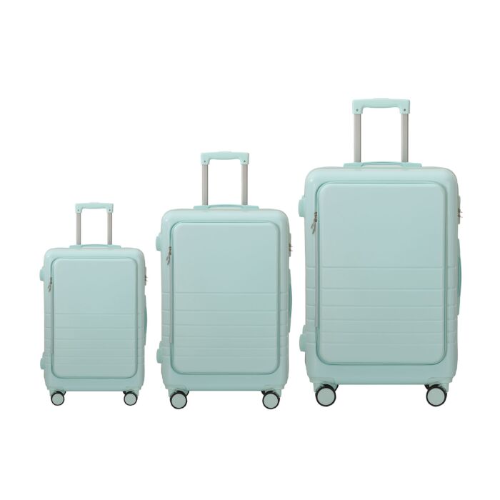 Lot de valises « Tokyo », 3 pièces, avec compartiment extérieur et roulettes doubles 360º main product photo